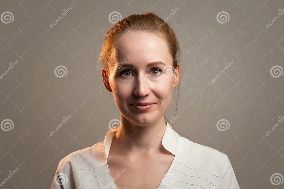 Photo of the Smiling Friendly Ginger Woman Stock Image - Image of ...
