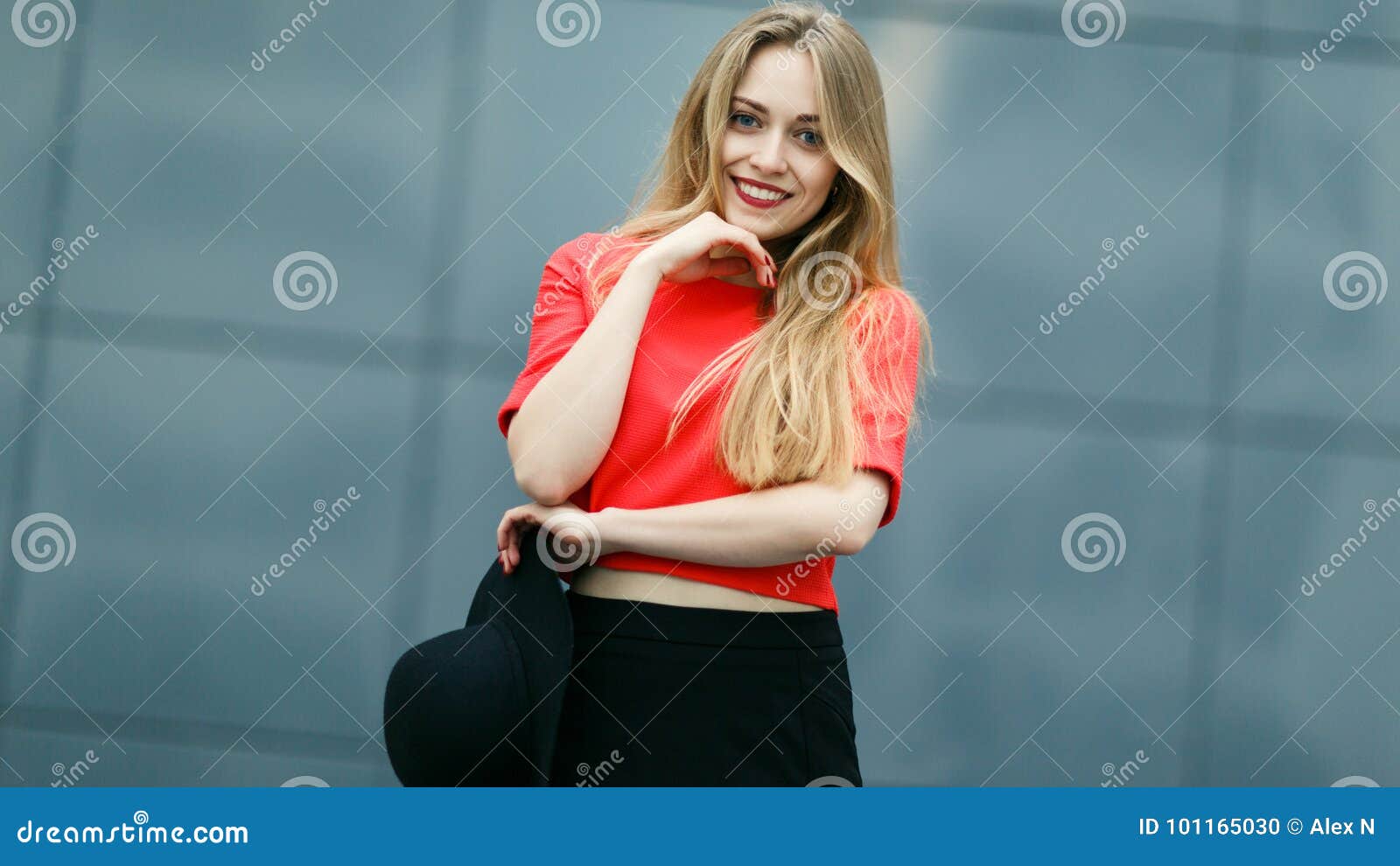Photo of Smiling Girl in Red Jacket Stock Photo - Image of lovely ...