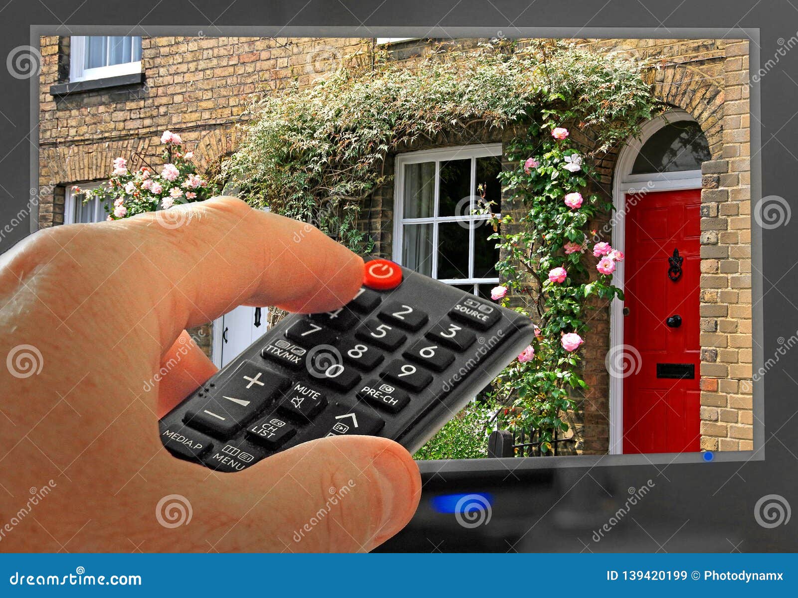 Kent Cottage Holiday Touring Tv Channel Remote Control Stock Image