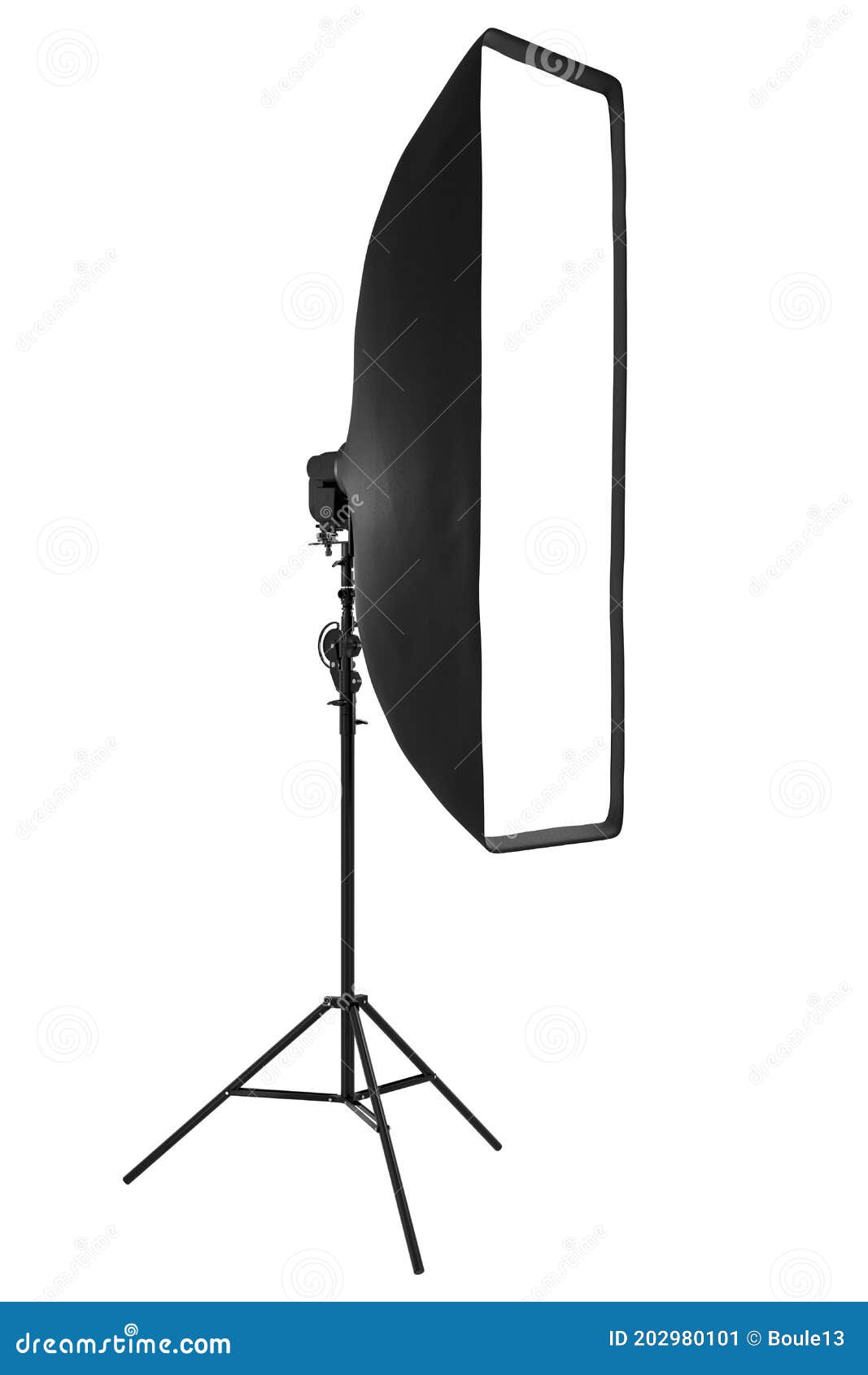 Photo Studio Lighting Stands with Flash and Softbox Isolated on the