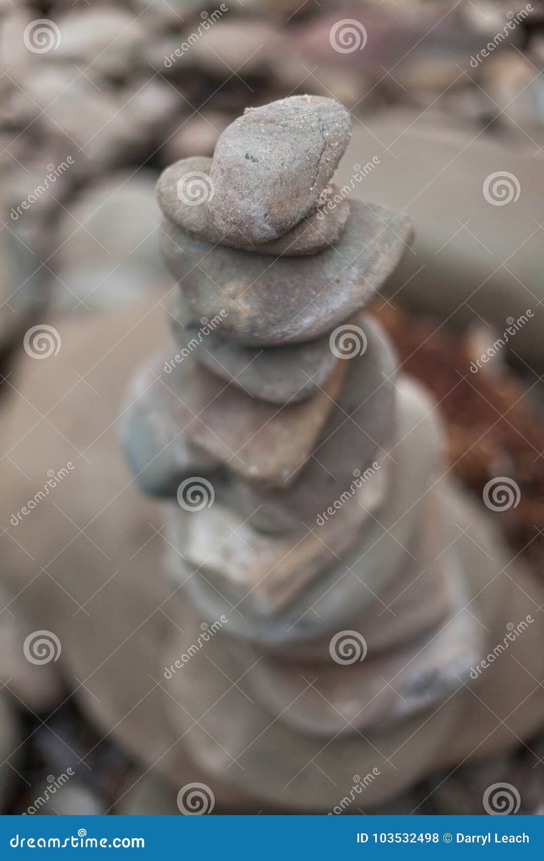 rock stacking at the beach