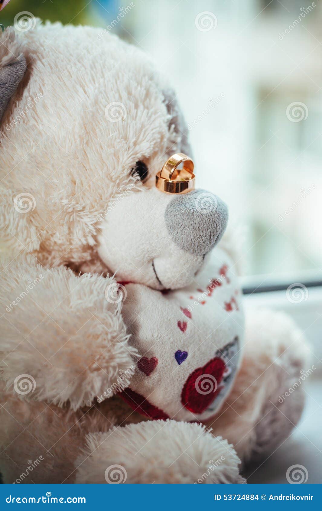 Photo of Teddy Bear with Wedding Rings Stock Photo - Image of cuddle