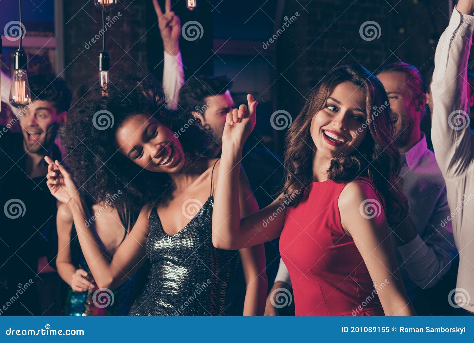 Photo of Two Female Friends Chilling Relaxing on Corporate Party ...