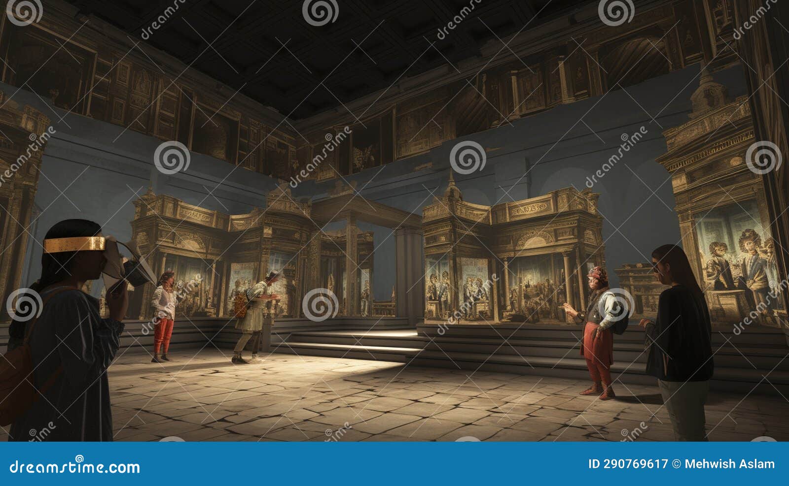 A Photo of Virtual Reality Cultural Heritage Preservation Stock