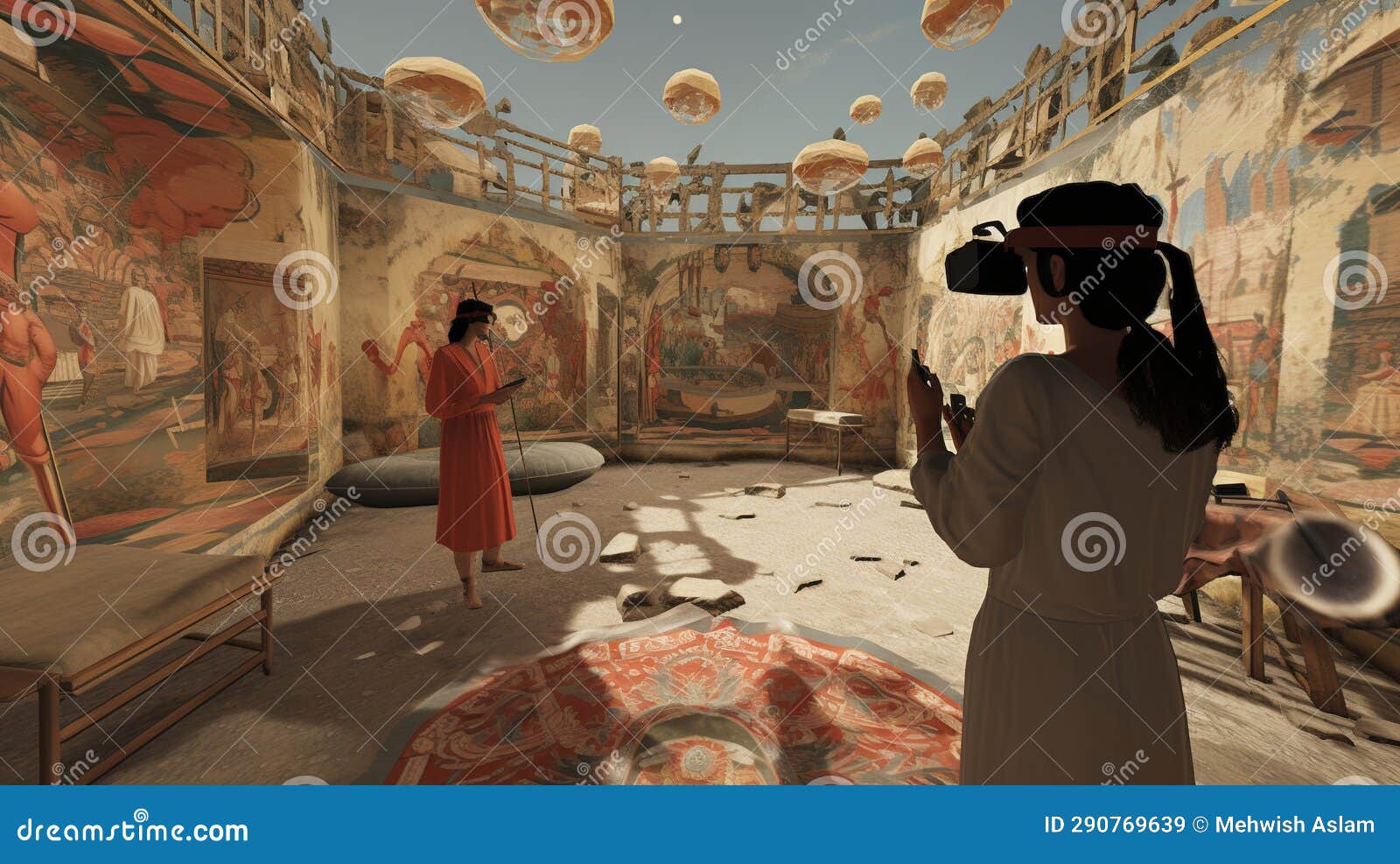 A Photo of Virtual Reality Cultural Heritage Preservation Stock