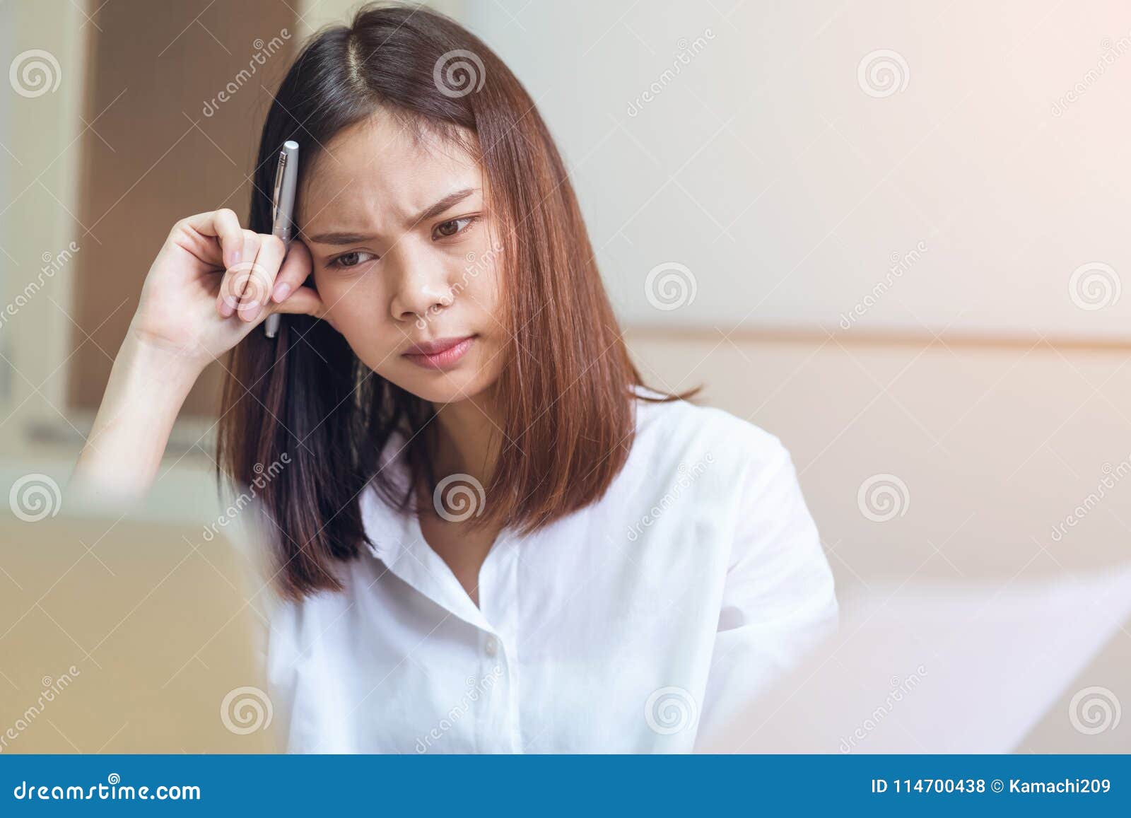 photo of women stressed because of computer use for a long time.