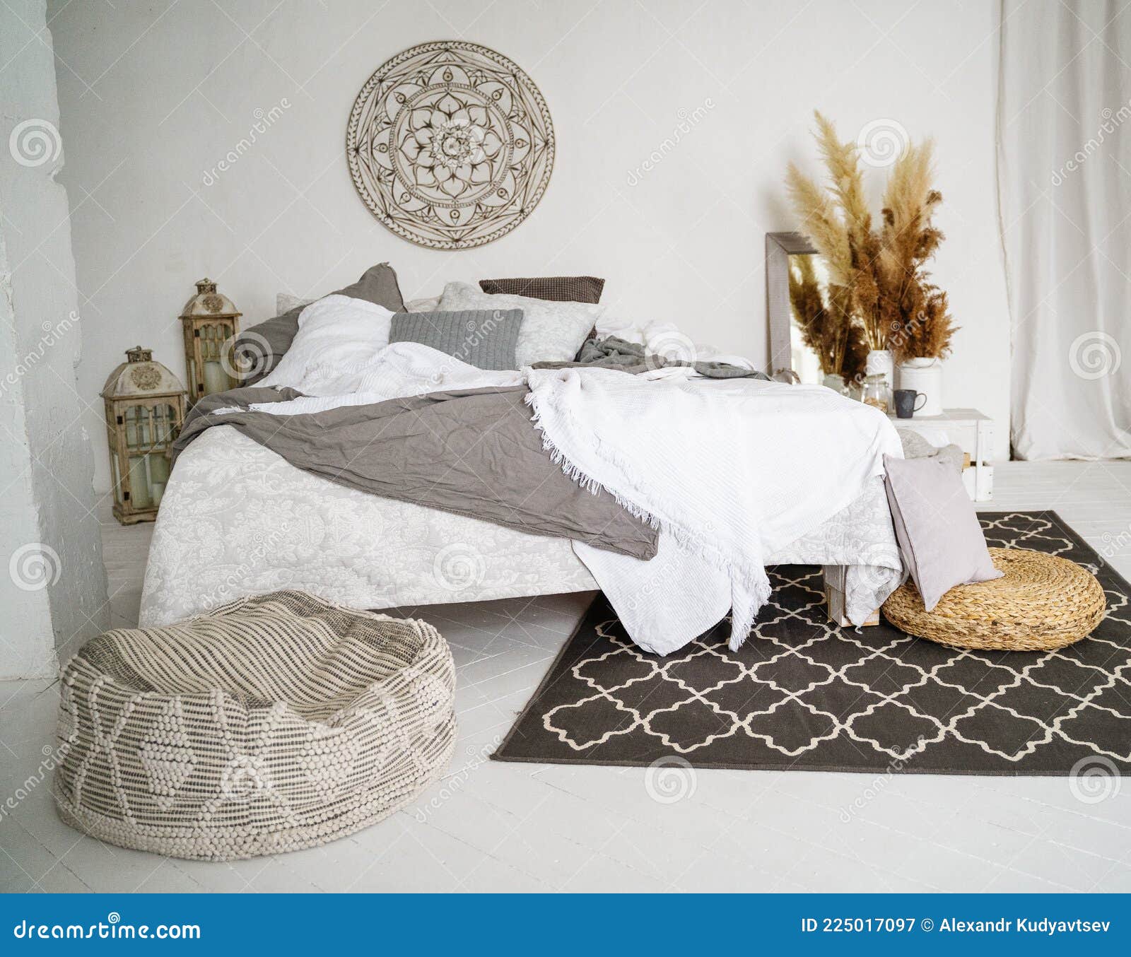 Photo Zone with Bed in White Stock Image Image of home, beauty 225017097