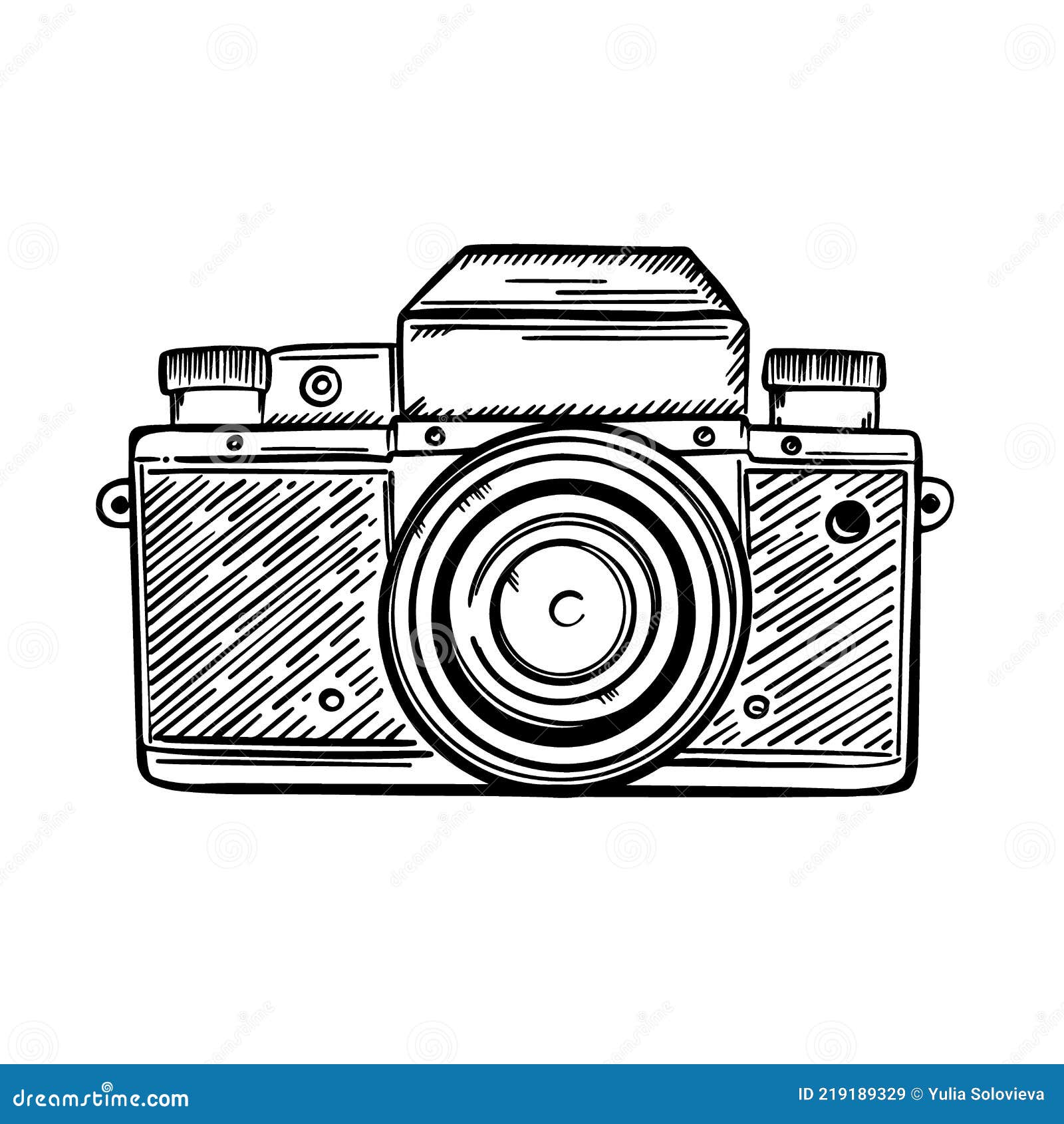 Digital photo camera sign pencil sketch Royalty Free Vector