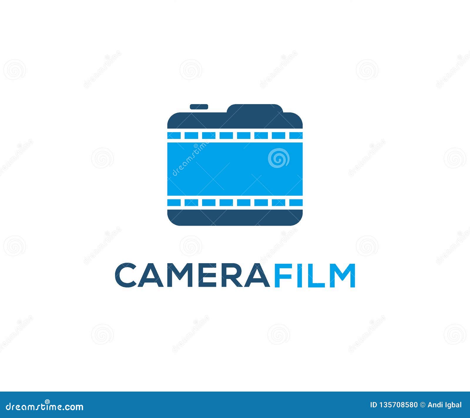 Camera Film Logo Design Concept, Photograph Logo Template Stock Vector
