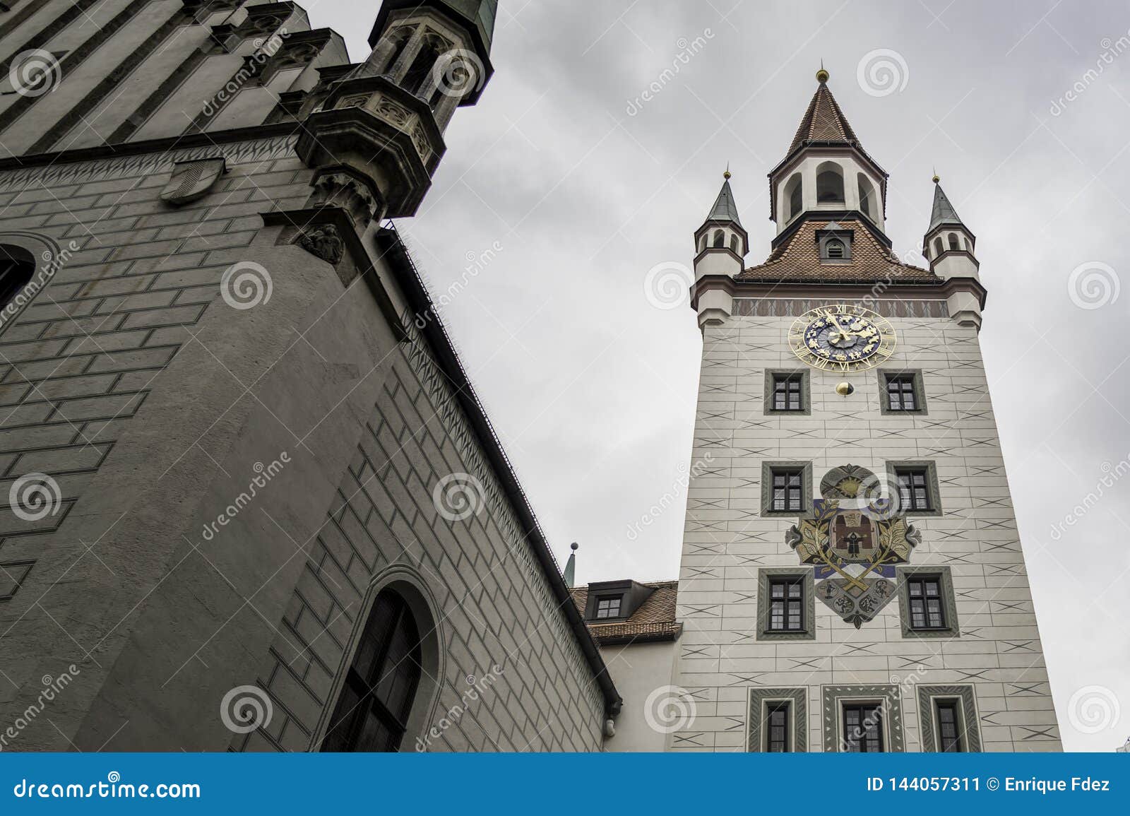 main facade of the old munich city hall, germany