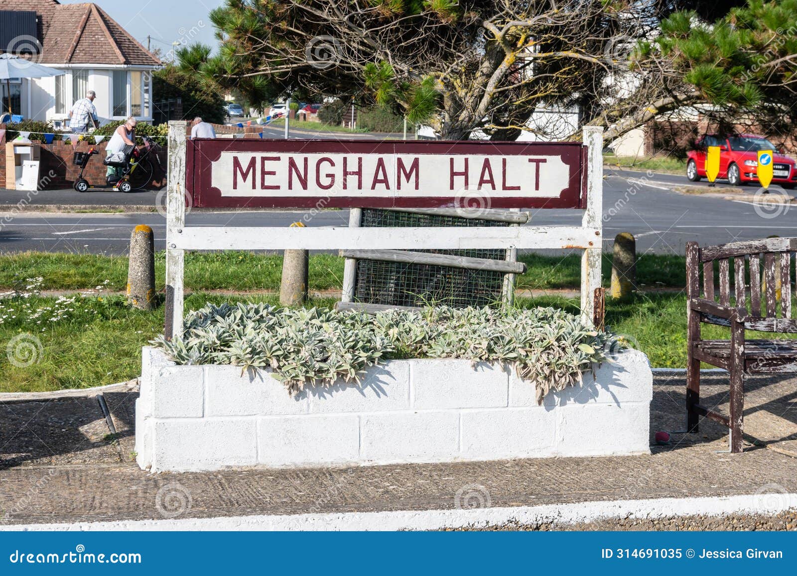 Photograph of the Mengham Halt Sign on the Light-railway Line in ...