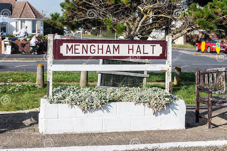 Photograph of the Mengham Halt Sign on the Light-railway Line in ...