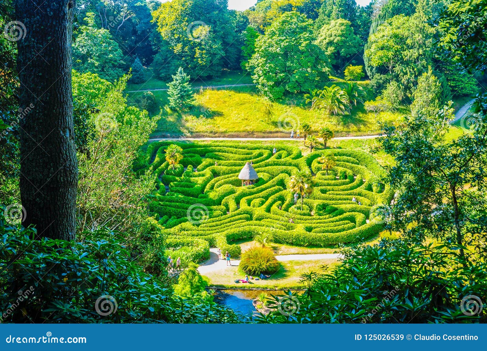 photograph of a park in the form of a labyrinth.