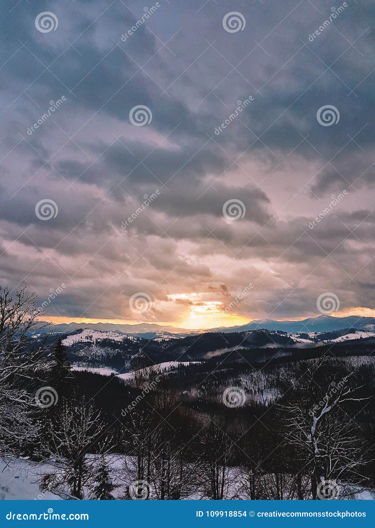 Photograph Of Snow Covered Mountains During Sunrise Picture. Image 109918854