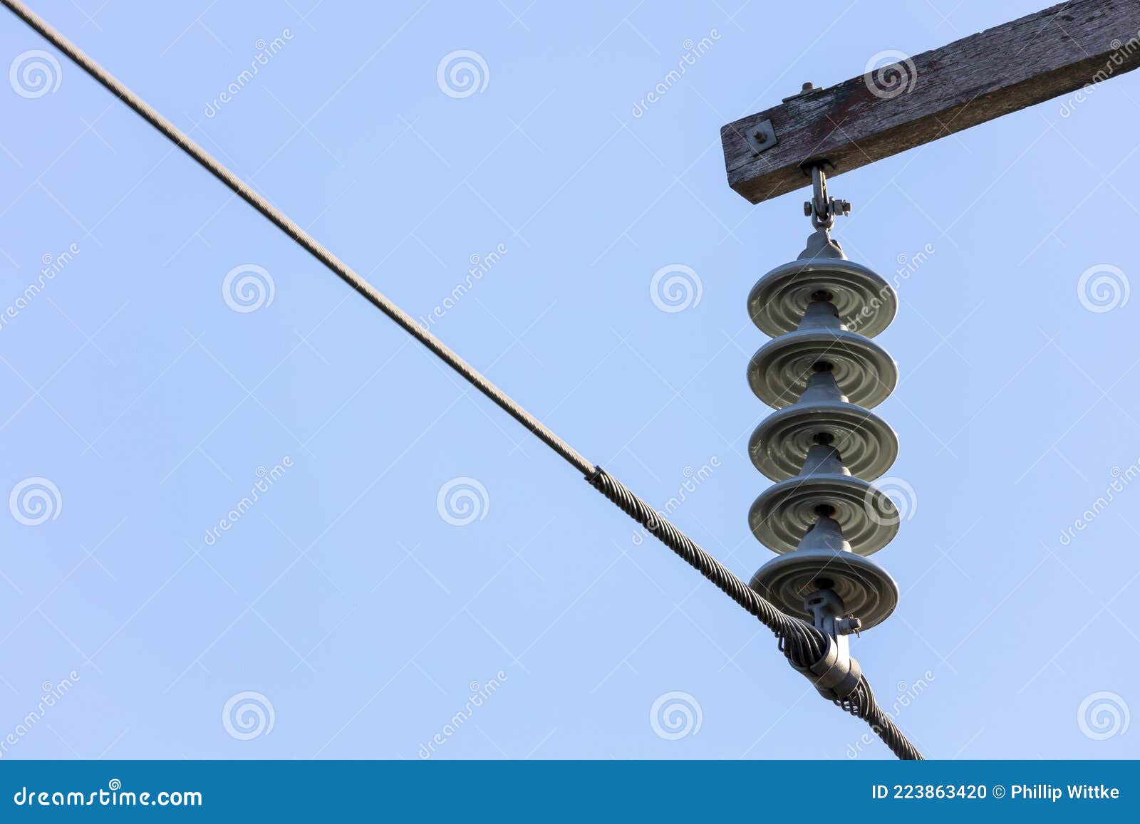Photograph of a Transmission Line Cable System and Assembly Stock Photo