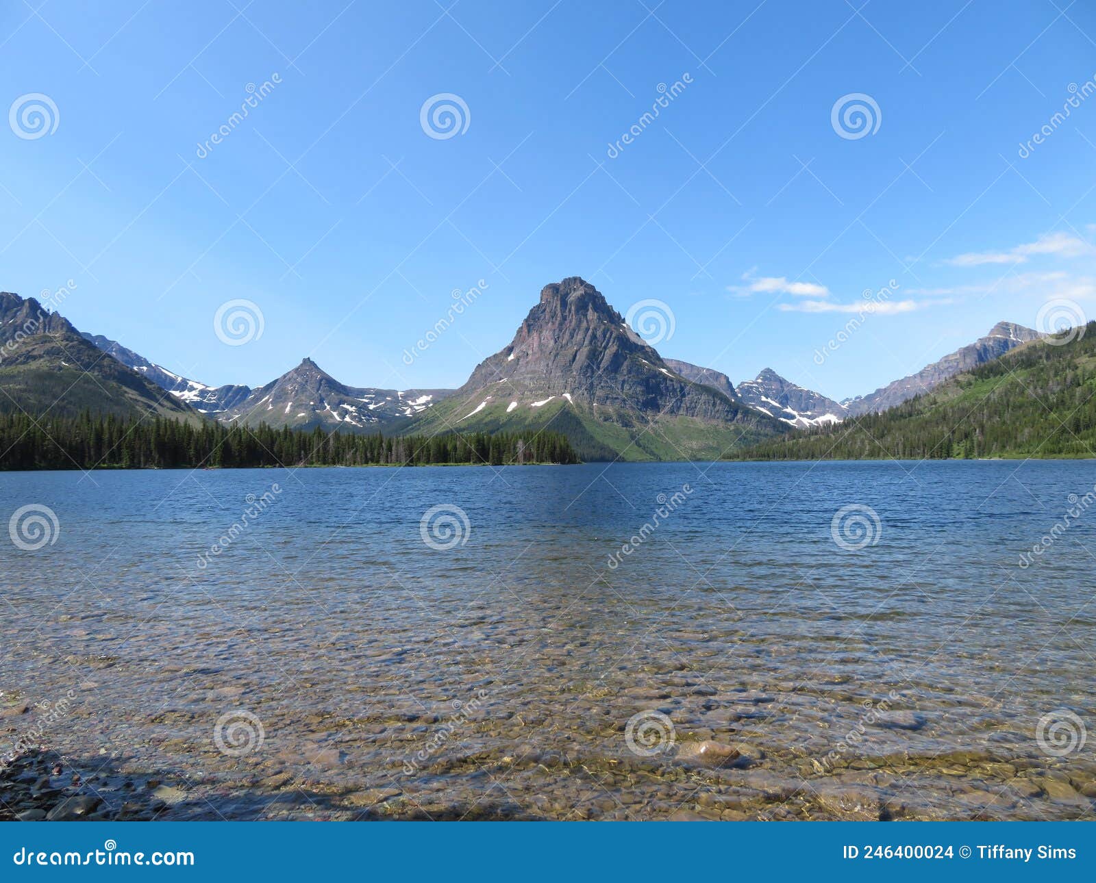 two medicine lake in glacier national park in montana