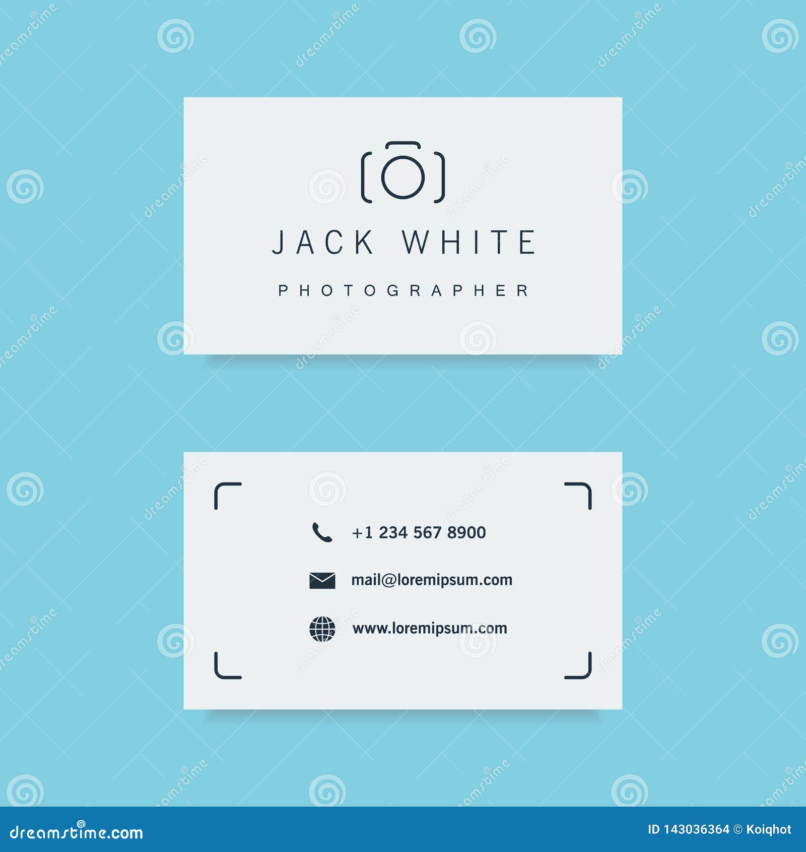 Photographer Business Card, Clean, Minimalistic Style Stock Vector Pertaining To Photographer Id Card Template