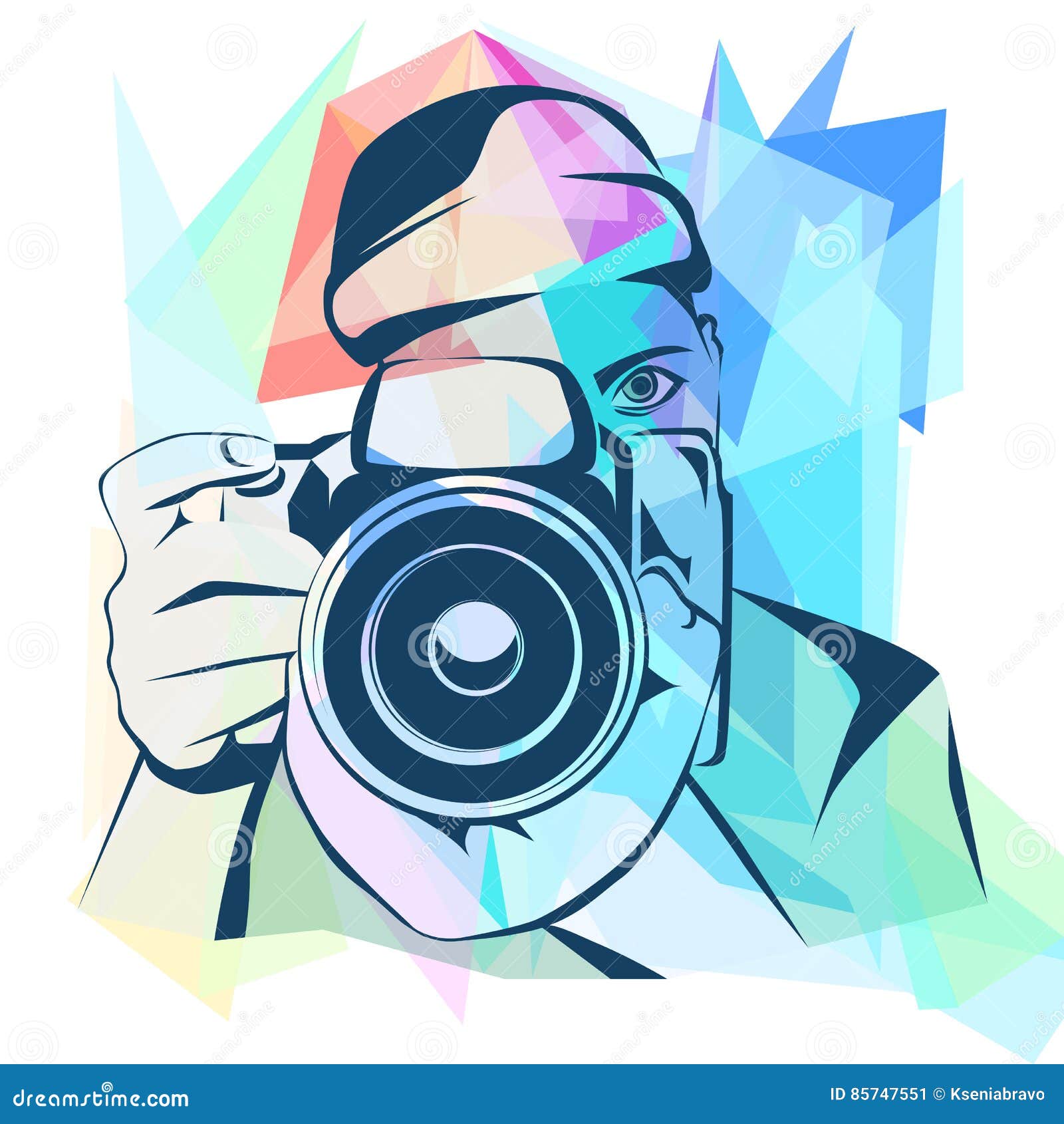 Photographer Colored Background, Vector Illustration Stock Vector