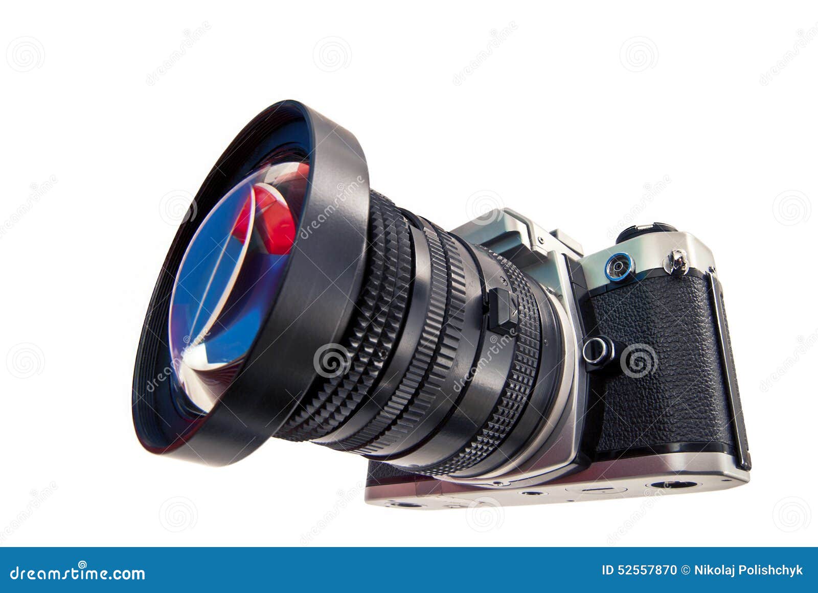 Photographic Camera with a Wide Angle Lens. Stock Photo Image of film, tools 52557870
