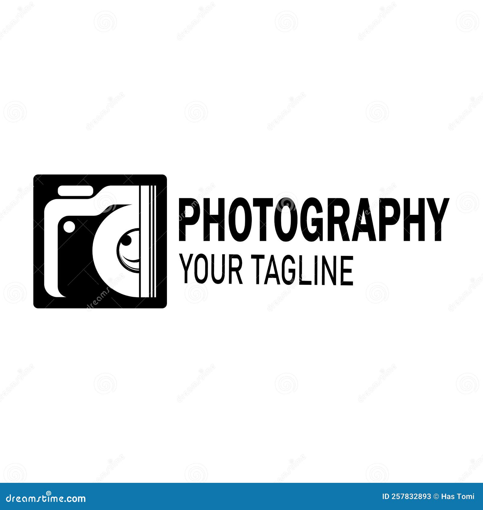 Photography Camera Logo Icon Vector Design Template Isolated on Black