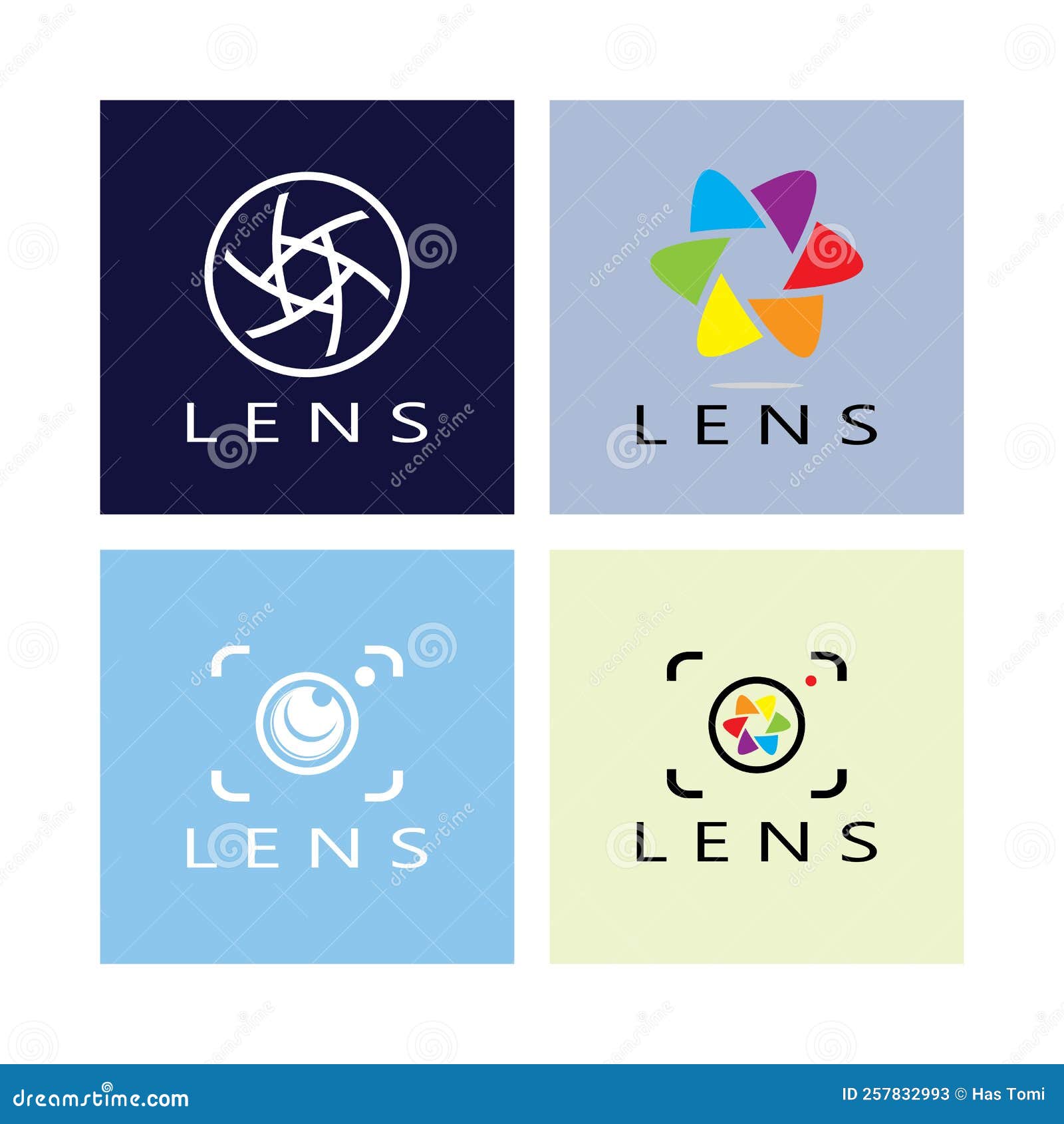 Photography Camera Logo Icon Vector Design Template Isolated on Black