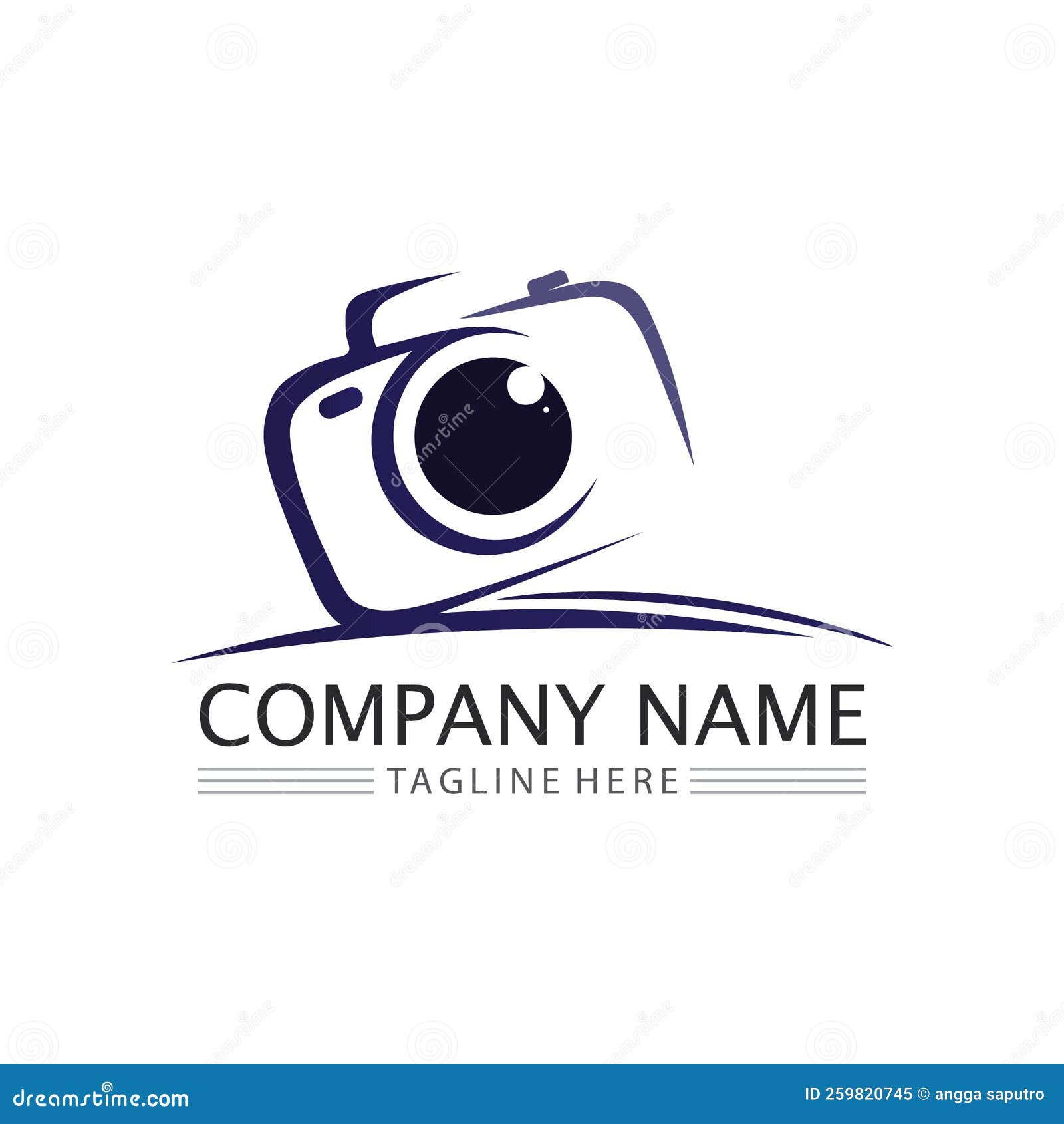 Photography Camera Logo Icon Vector Design Template Isolated on Black