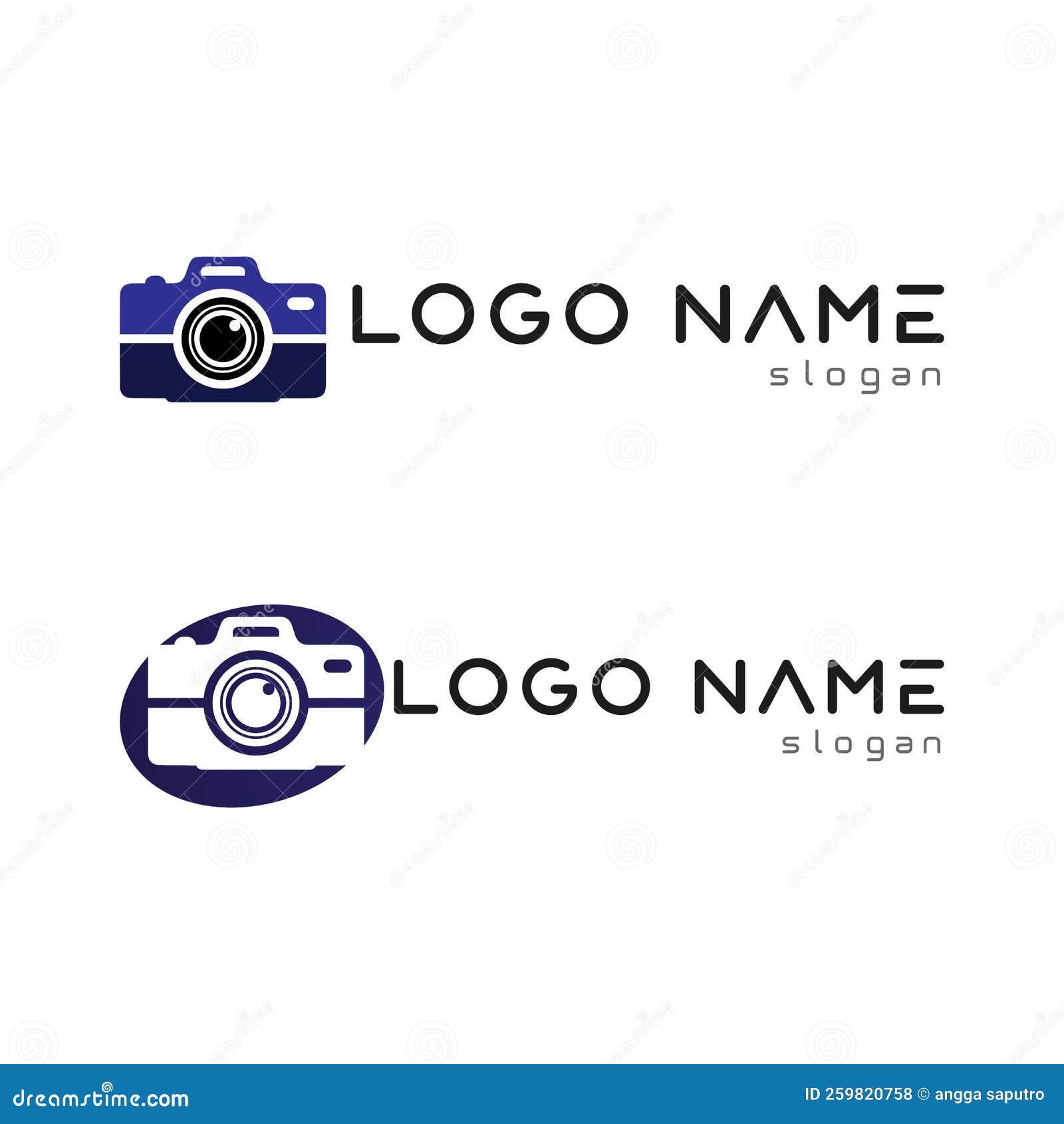 Photography Camera Logo Icon Vector Design Template Isolated on Black