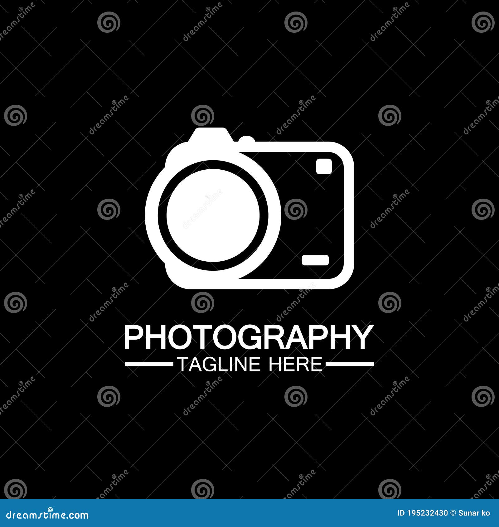 Photography Camera Logo Icon Vector Design Template Isolated on Black  Background Stock Vector - Illustration of digital, black: 195232430