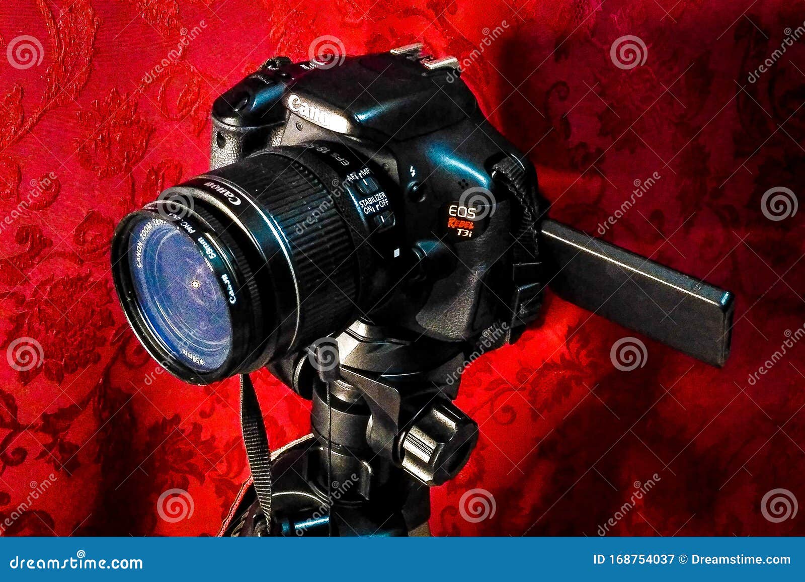 Photography Camera on Red Background Editorial Photography - Image ...