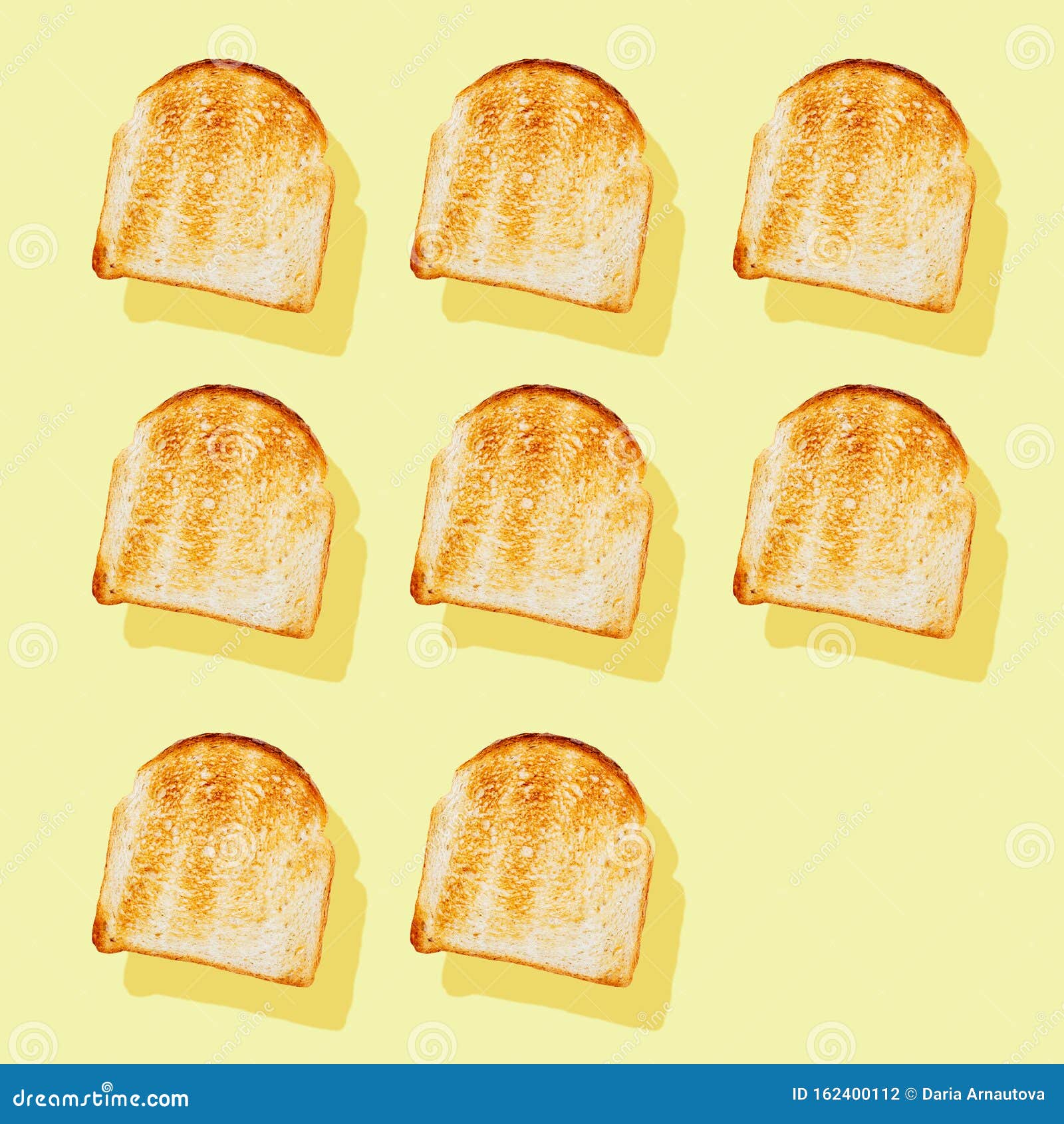 Download Photography Collage Of Toasted Bread On Pastel Yellow Background Top View Flat Lay Isometric Food Pattern Stock Photo Image Of Modern Composition 162400112 Yellowimages Mockups