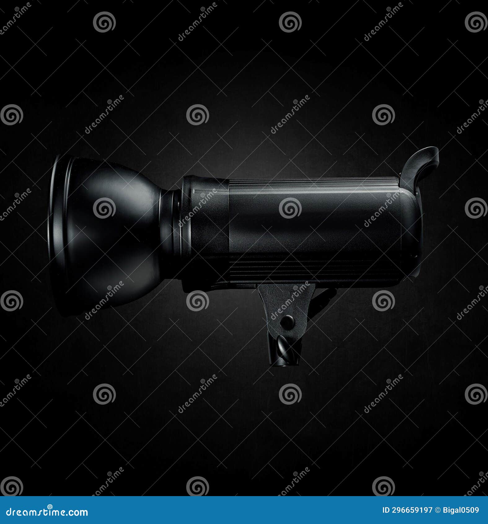 Photography Studio Light Isolated on Black Background Stock Image