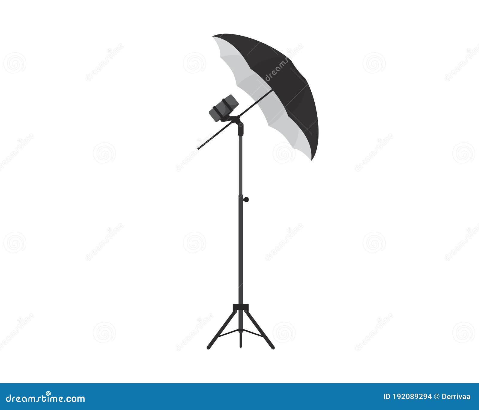 Photography and Videography Lighting Studio or Umbrella Light Stand Illustration Stock Vector
