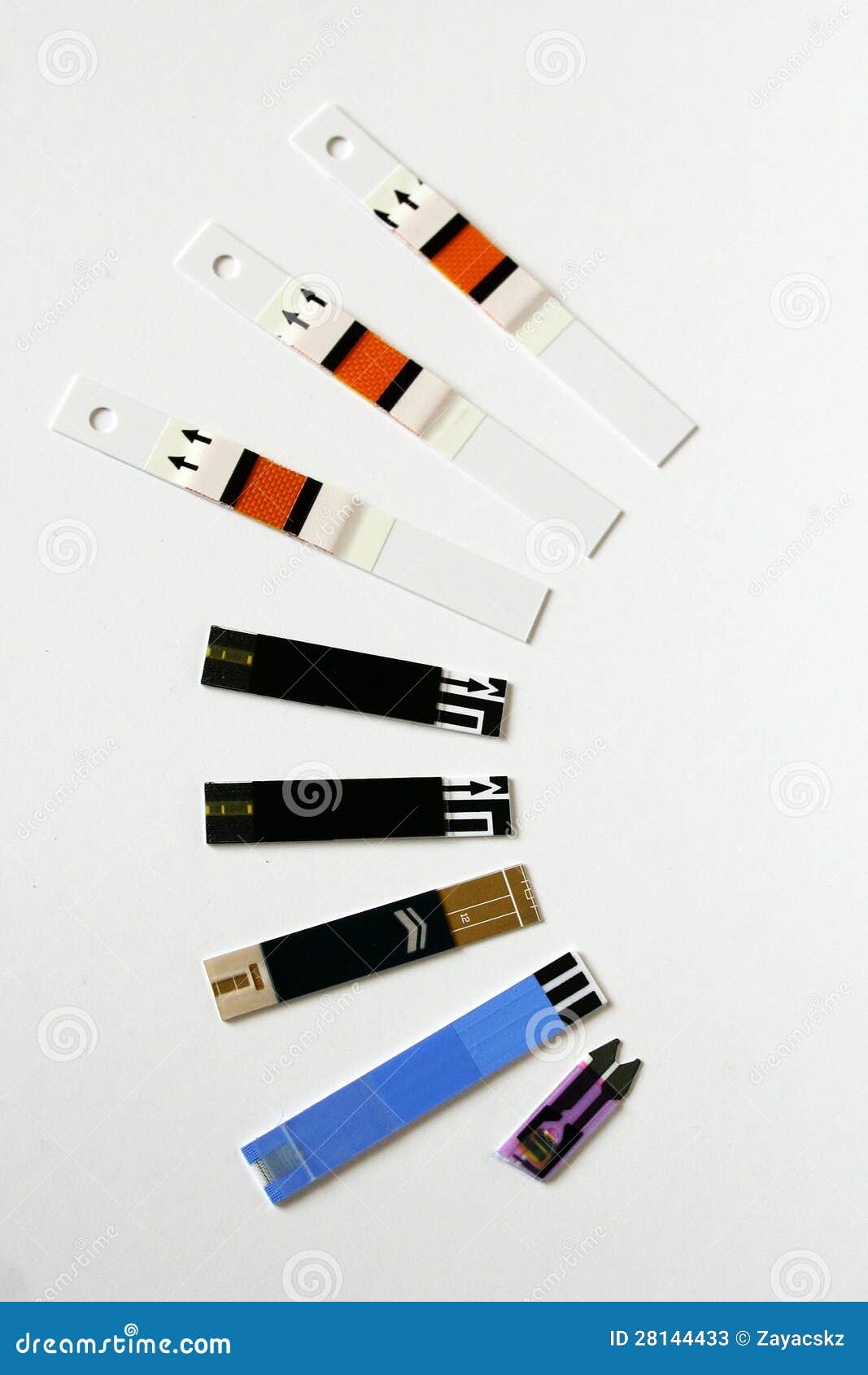 Photometric and Electrochemical Test Stripes. Stock Image Image of