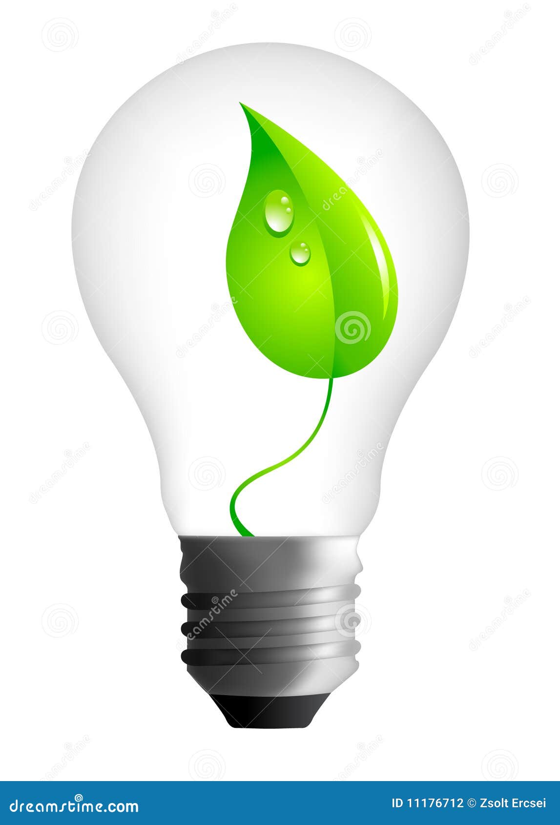 Photorealistic Light a Leaf Stock Vector - Illustration of brainstorming, conceptual: 11176712