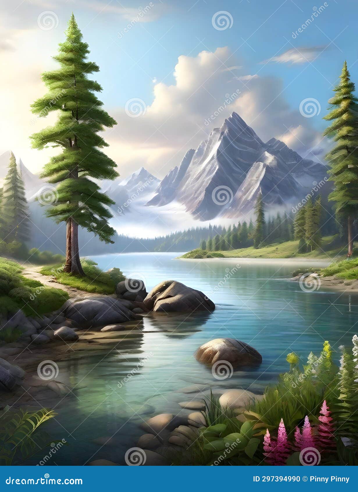 a photorealostic of a natural scene capturing the beauty and diversity of the natural world, from tranquil forest, mountainscapes