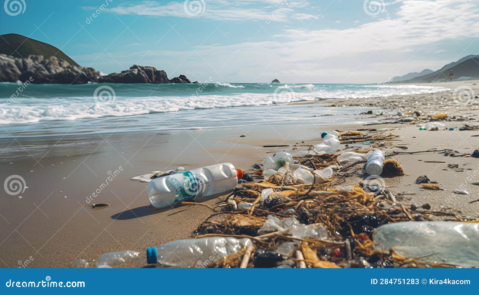 Photos of the Beach and Ocean with Trash Stock Image - Image of ecology ...