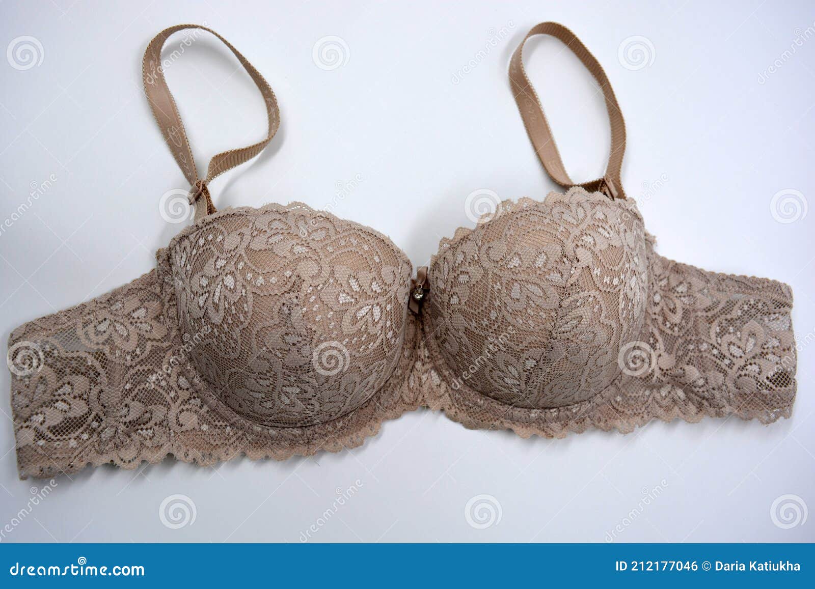 Handsome Brown, Bodily Female Bra with Pitpus, Lingerie Located on White  Background. Stock Photo - Image of bodily, cute: 212177046