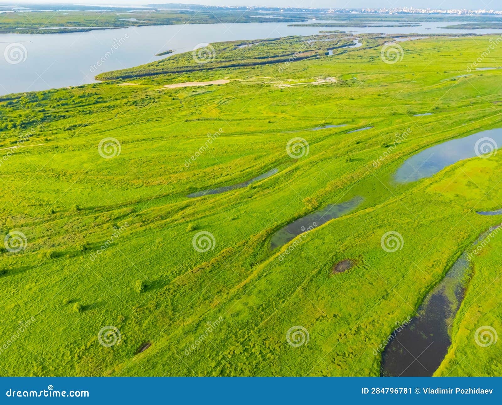 Photos of the River Island Were Taken from a Drone. Stock Image - Image ...