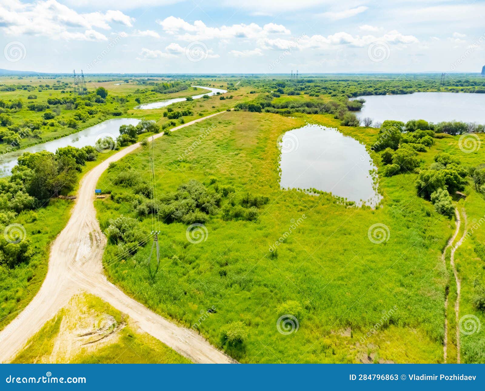 Photos of the River Island Were Taken from a Drone. Stock Image - Image ...