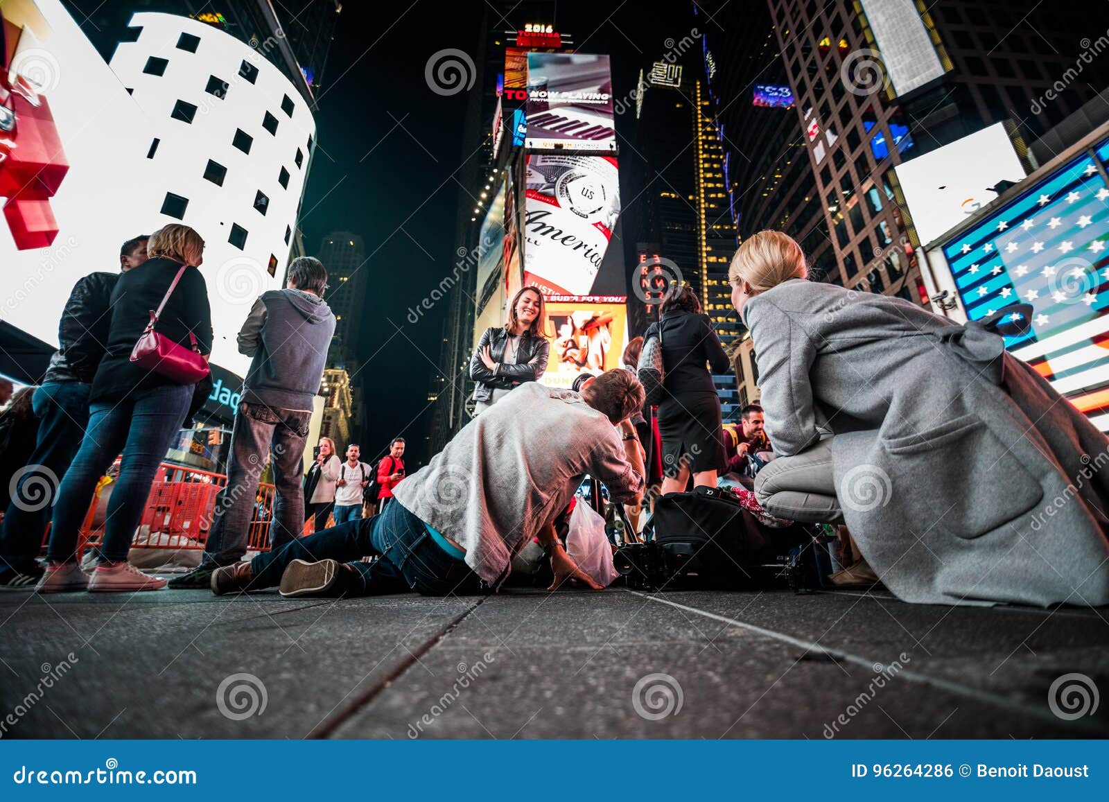 Photoshoot in the Middle of Times Square a Woman and Building Editorial Photo - Image professional, american: 96264286