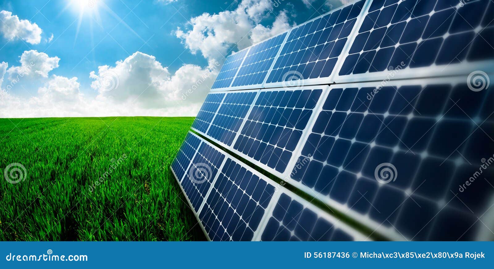 photovoltaic ecological modules in grass
