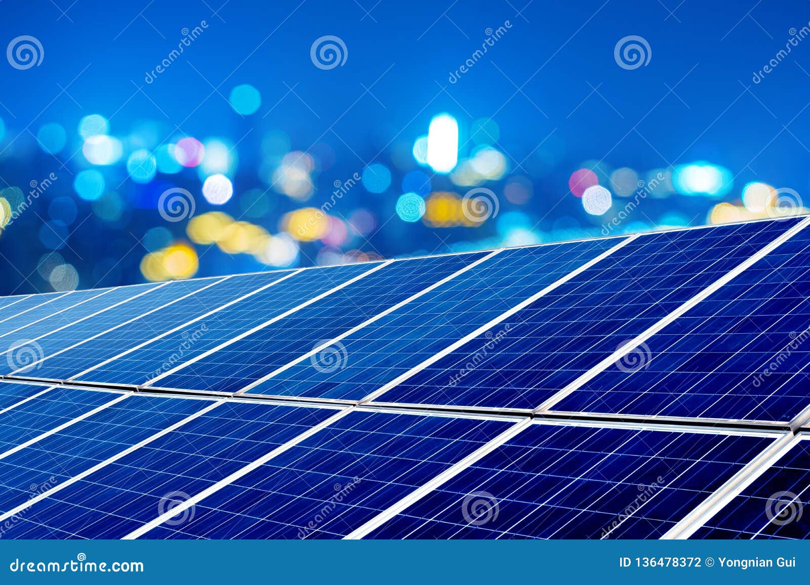 Photovoltaic Panel at Night Stock Photo Image of power, innovative