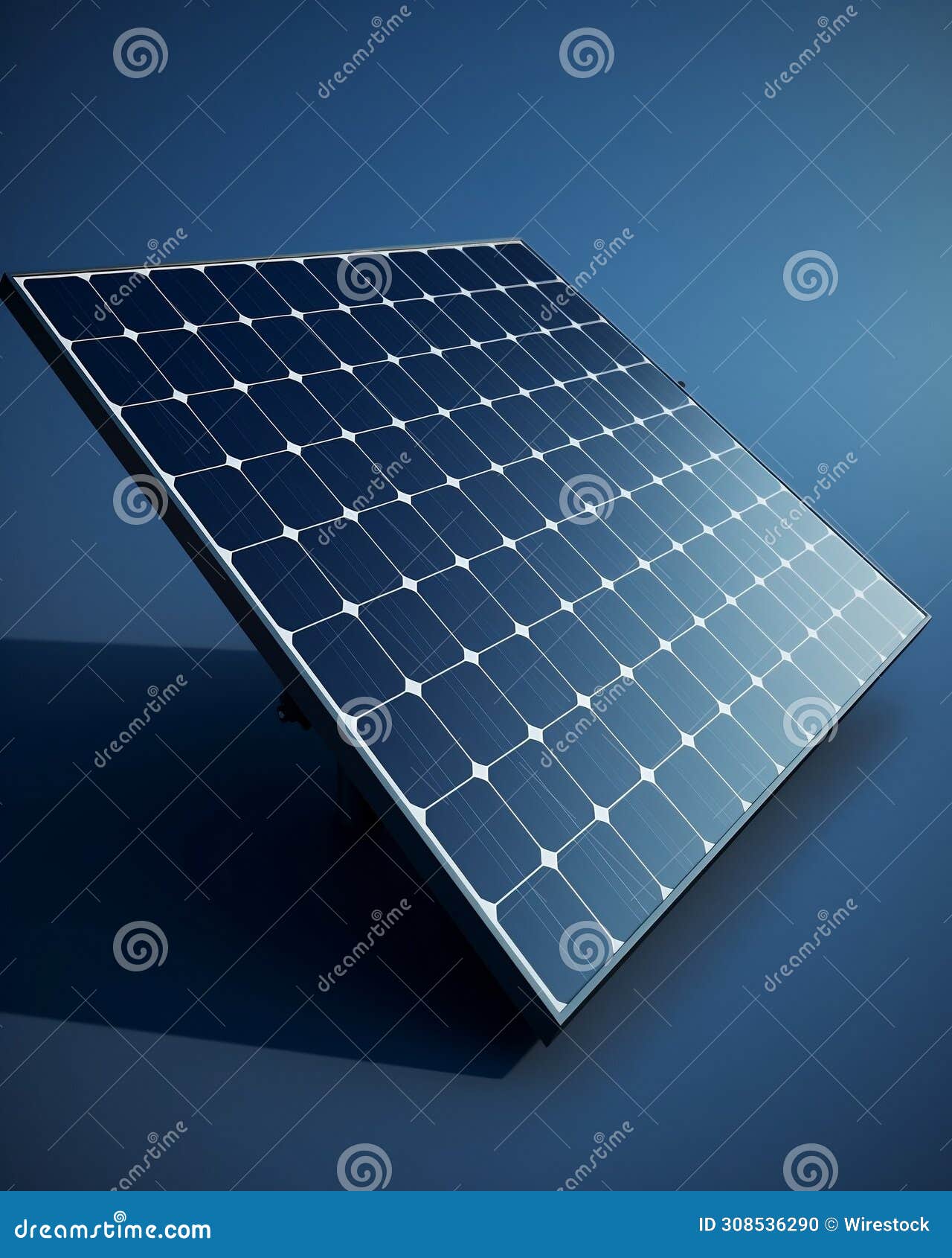 photovoltaic solar energy panel on a blue background, ai-generated.