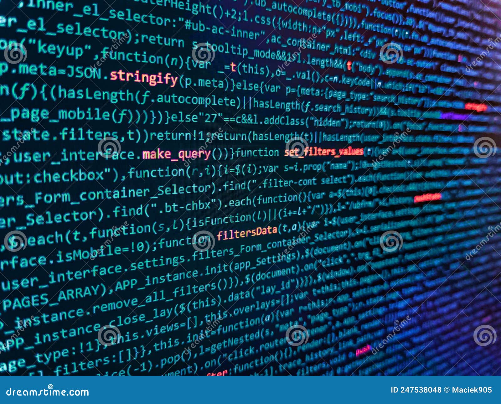 Php Code on Blue Background in Code Editor Stock Photo - Image of ...