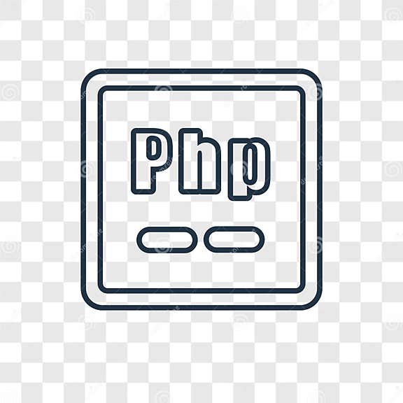 Php Concept Vector Linear Icon Isolated on Transparent Background, Php ...