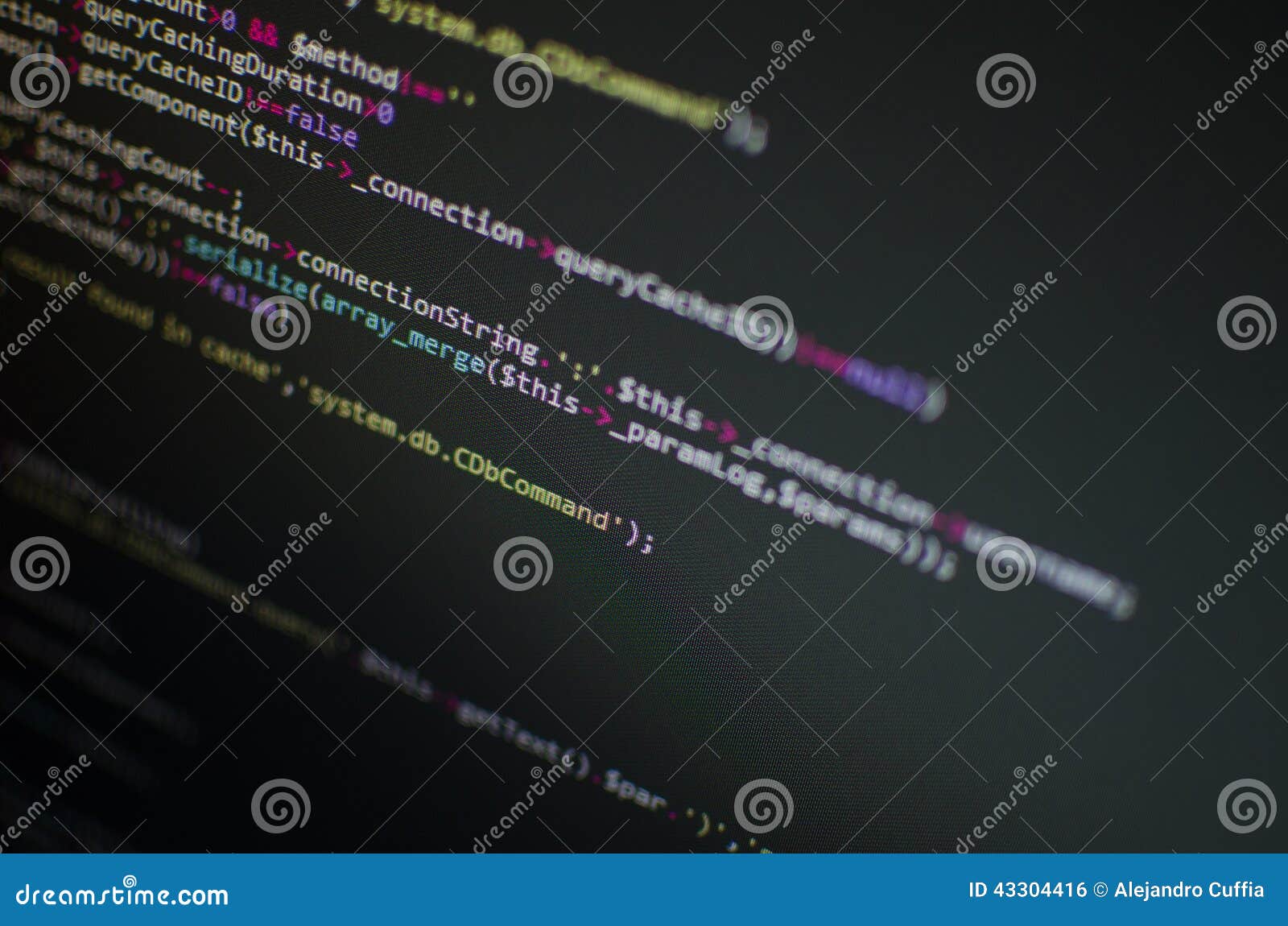 PHP CSS code in monitor stock photo. Image of frame, information - 43304416