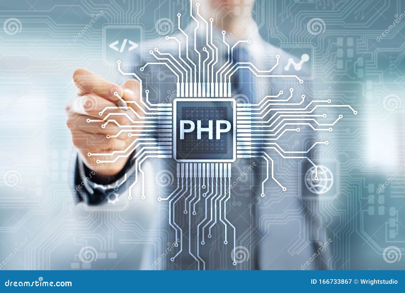 PHP Web Development And Coding Internet And Technology Concept On