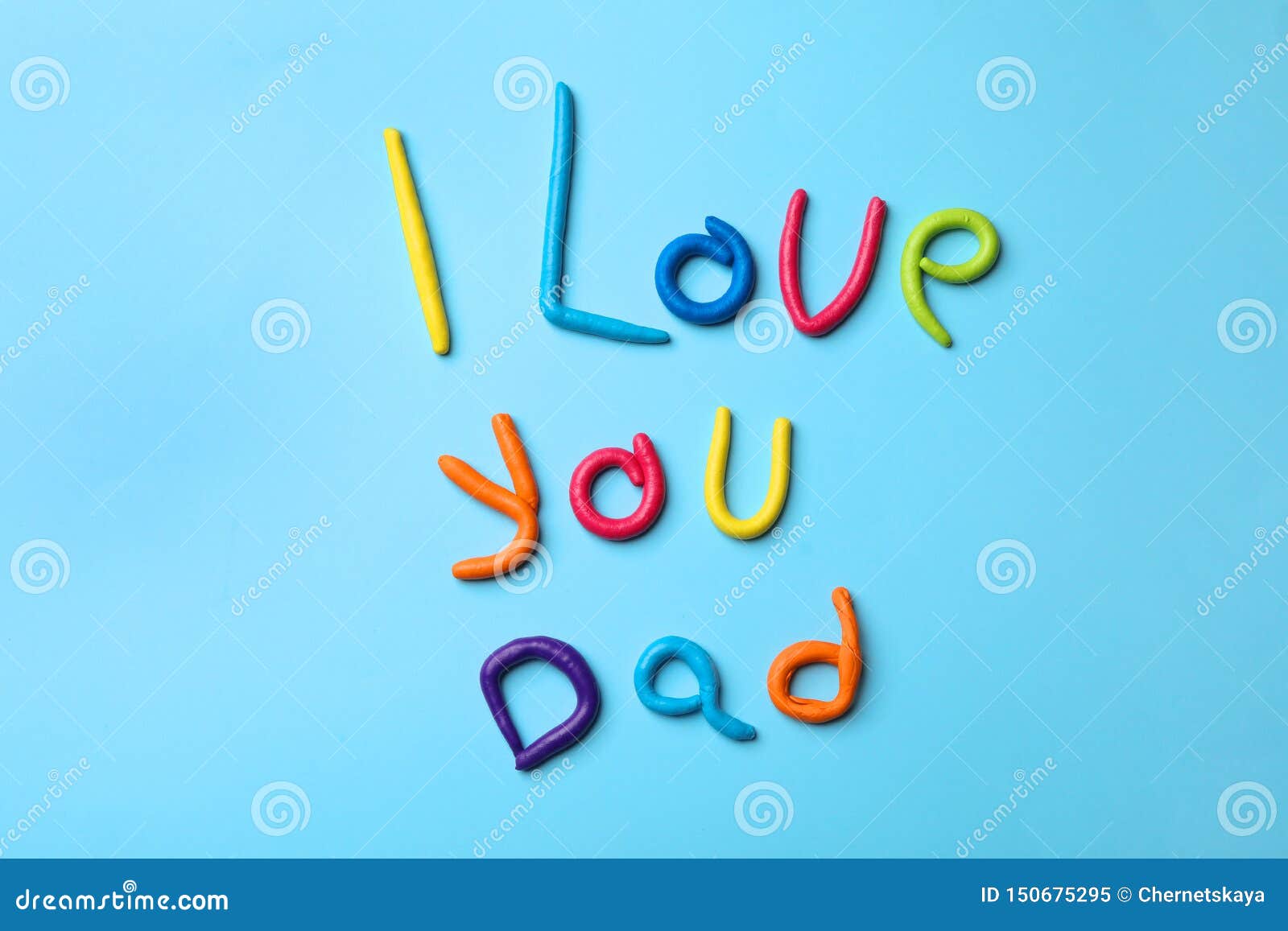 Phrase I Love You Dad Made Of Plasticine On Color Background Stock Image Image Of Encourage Aspiration