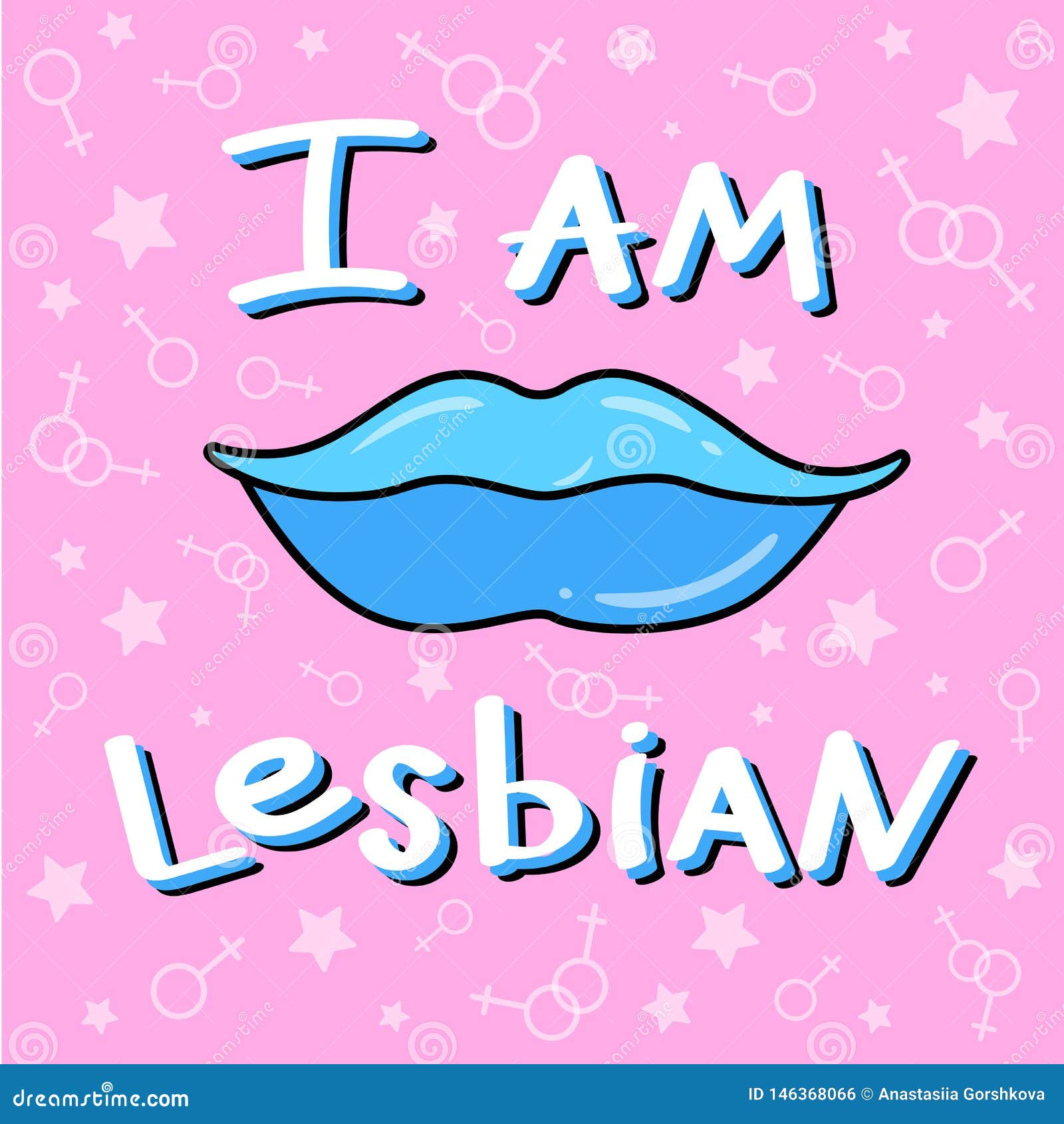 Phrase I`m Lesbian Lgbt Inscription Conceptual Poster Stock Vector Illustration Of