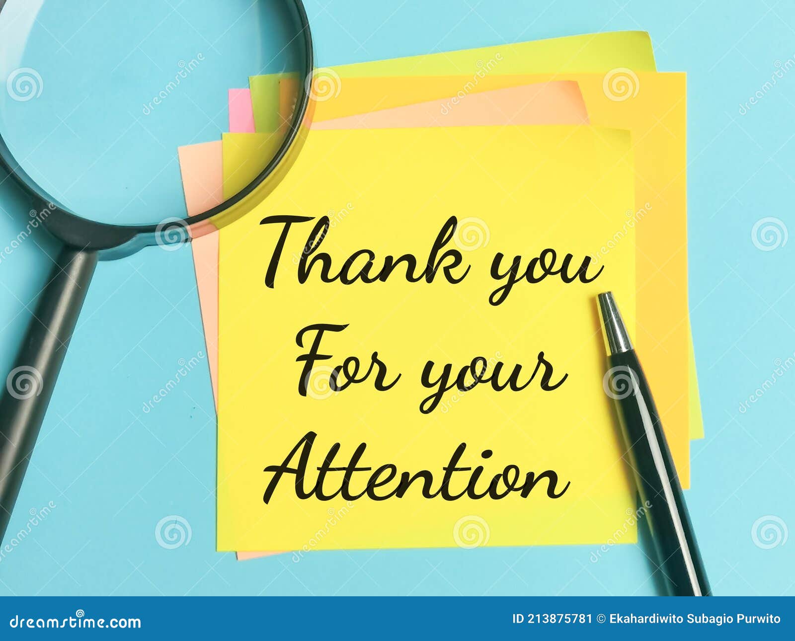 Merci Pour Votre Attention En Anglais Phrase Merci Pour Votre Attention écrite Sur Une Note Image stock